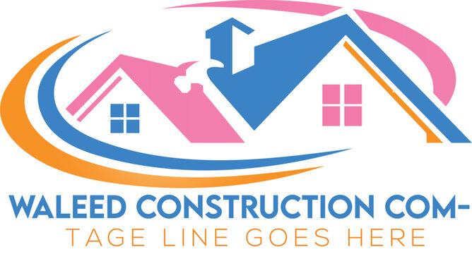 Home Construction Logo, Construction Company Logo, Building Logo, Residential Logo, Contractor Logo, Home Design Logo, Architecture Logo, Blueprint Logo, Construction Project Logo, Builder Logo, Const