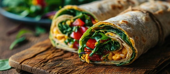 Wrap suitable for vegans and those with gluten intolerance. - obrazy, fototapety, plakaty