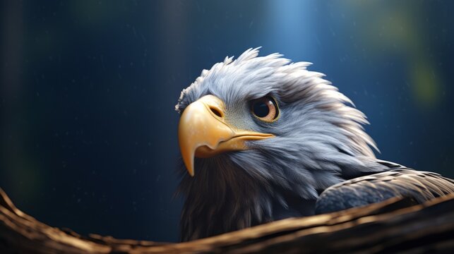 Generative AI image of portrait of an eagle