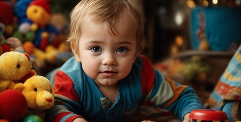 Obraz premium little child playing with toys