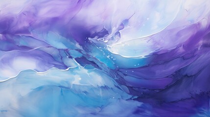 An Abstract Painting of Blue and Purple Colors