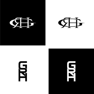 grh typography letter monogram logo design set