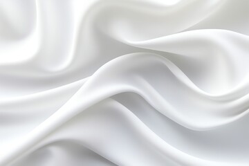 Fototapeta premium 3d render, abstract background with folded textile, white cloth macro, fashion wallpaper wavy layersl