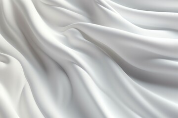 Fototapeta premium 3d render, abstract background with folded textile, white cloth macro, fashion wallpaper wavy layersl