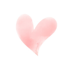 Vector hand drawn watercolor hearts isolated on white