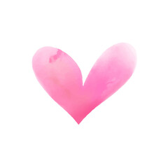 Vector hand drawn watercolor hearts isolated on white