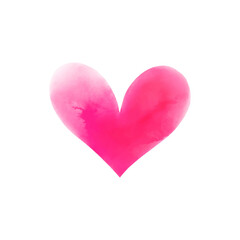 Vector hand drawn watercolor hearts isolated on white