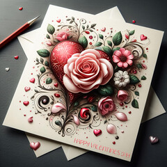 Happy Valentine's Day Illustration Template