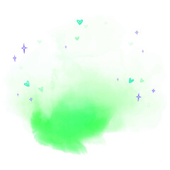 Vector hand draw green splash watercolor background