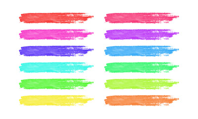 Watercolor colorful hand draw stroke set design vector