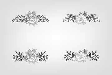 Obraz premium Set botanic blossom floral elements Decorative for Invitation