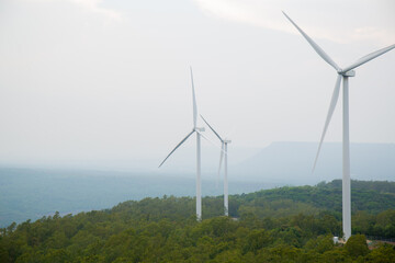 Water turbines are used to produce natural energy.