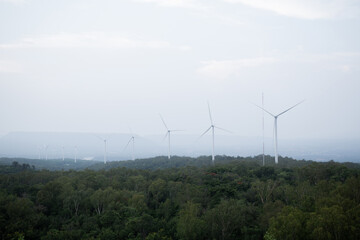 Water turbines are used to produce natural energy.