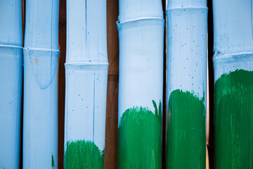 Bamboo that was painted as a wall