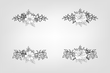 Obraz premium Set botanic blossom floral elements Decorative for Invitation
