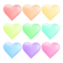 Vector colorful heart icon isolated item on white background