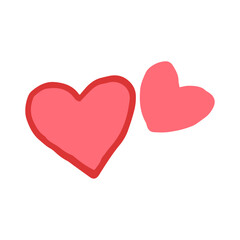 Vector hand drawn heart doodle illustration