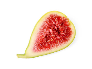 Half of fresh green fig isolated on white