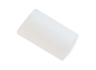 Delicious chewy candy with liquorice isolated on white, top view