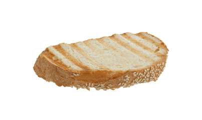Slice of toasted bread isolated on white