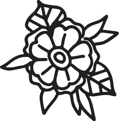 black and white rose, flower flash art, flower flash tattoo