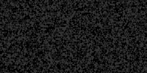 Abstract Black and gray square triangle tiles pattern mosaic background. Modern seamless geometric dark black pattern low polygon and lines Geometric print composed of triangles.