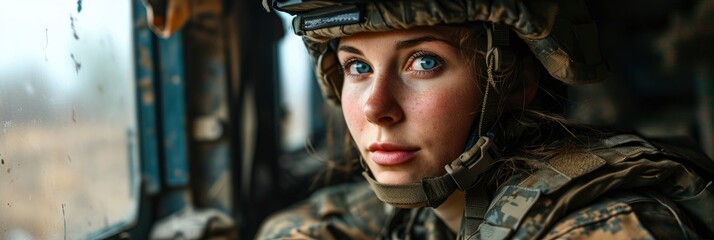 Banner American Veterans Day Female Soldier, Background Image, Background For Banner, HD