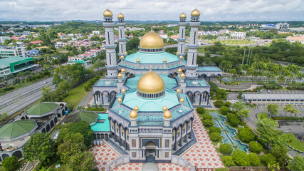 aerial view of mosque Jame' Asr Hassanil Bokliah at Brunei Darussalam