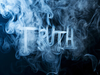 The word TRUTH created with white flowing smoke