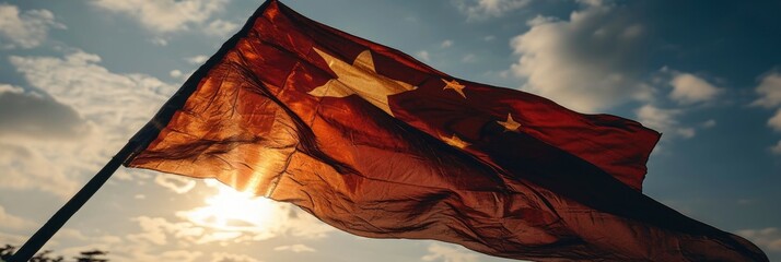Waving Flag Vietnam White Background Independence, Background Image, Background For Banner, HD