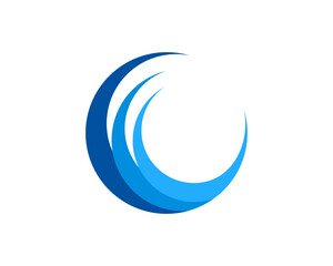 Abstract blue wave vector logo