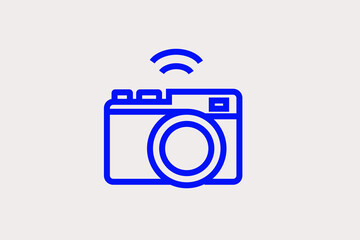 wireless photo camera illustration. Vector illustration in flat style design.	