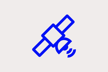 space satellite illustration. Vector illustration in flat style design.	