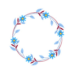 Obraz premium Vector hand drawn floral wreath on white background