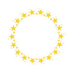 Vector stars frame. circle shapes with stardust round stars