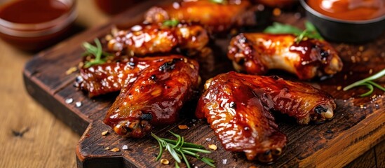 BBQ sauce on chicken wings