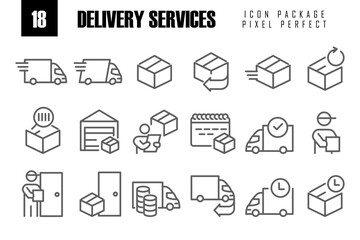 Simple Set of delivery industries Related Vector Line Icons pixel perfect for web or mobile app vector