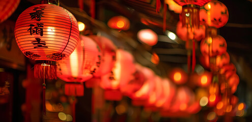 Hung in the ceiling are red red lanterns