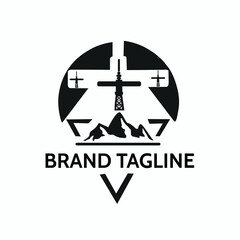 illustrator graphic of TS tower and two mountains letter icon. perfect for logo design,logo comapny, etc