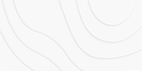 White abstract geometric wave line with technology background. Abstract white architecture concept banner background. White striped curve and wavy soft light vector background. 