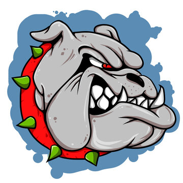 recommend clip art: logo illustration of an angry bulldog with big teeth