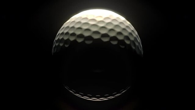 Golf Ball Graphic in epic lighting on Black