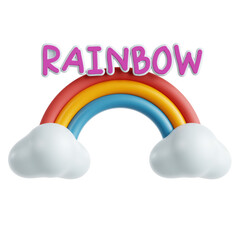 3D Illustration of Rainbow Positive Vibe Sticker