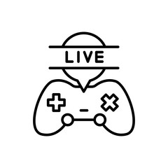 Game streaming outline icons, minimalist vector illustration ,simple transparent graphic element .Isolated on white background