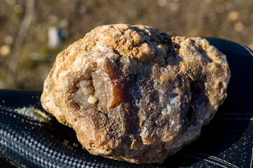 Surface of rounded raw agate secretion found in a sand quarry