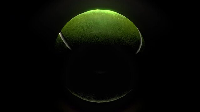 Tennis Ball Graphic in epic lighting on Black