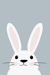 Obraz premium Cute Easter bunny banner with copy space .AI generative