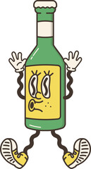 Drinking Bottle Funky Cartoon Character Retro Groovy Hippie