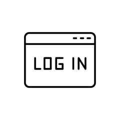Login screen outline icons, minimalist vector illustration ,simple transparent graphic element .Isolated on white background