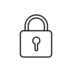 Lock outline icons, minimalist vector illustration ,simple transparent graphic element .Isolated on white background